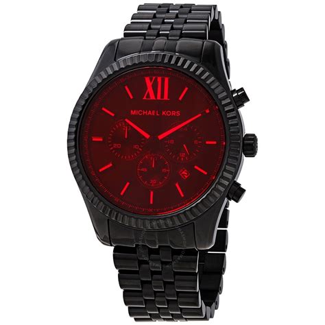 michael kors mens watch with red face|Michael Kors red watch women.